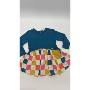 FINDING FOXTALE Dance Floor Dress Size 2T Blue Checkered Multicolor